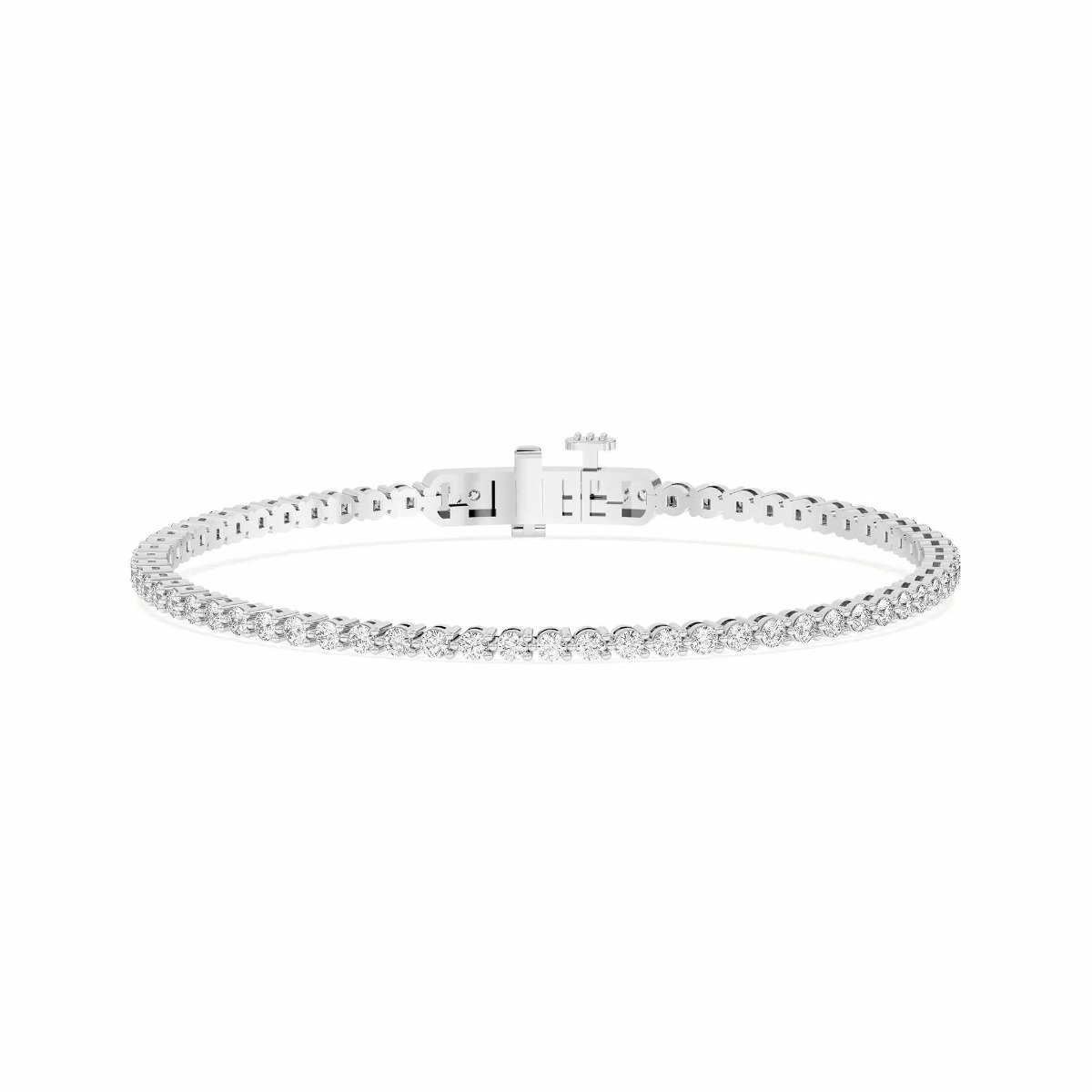 0--3 Prong Round Cut Tennis Bracelet, 3 Prong Round Cut Tennis Bracelet