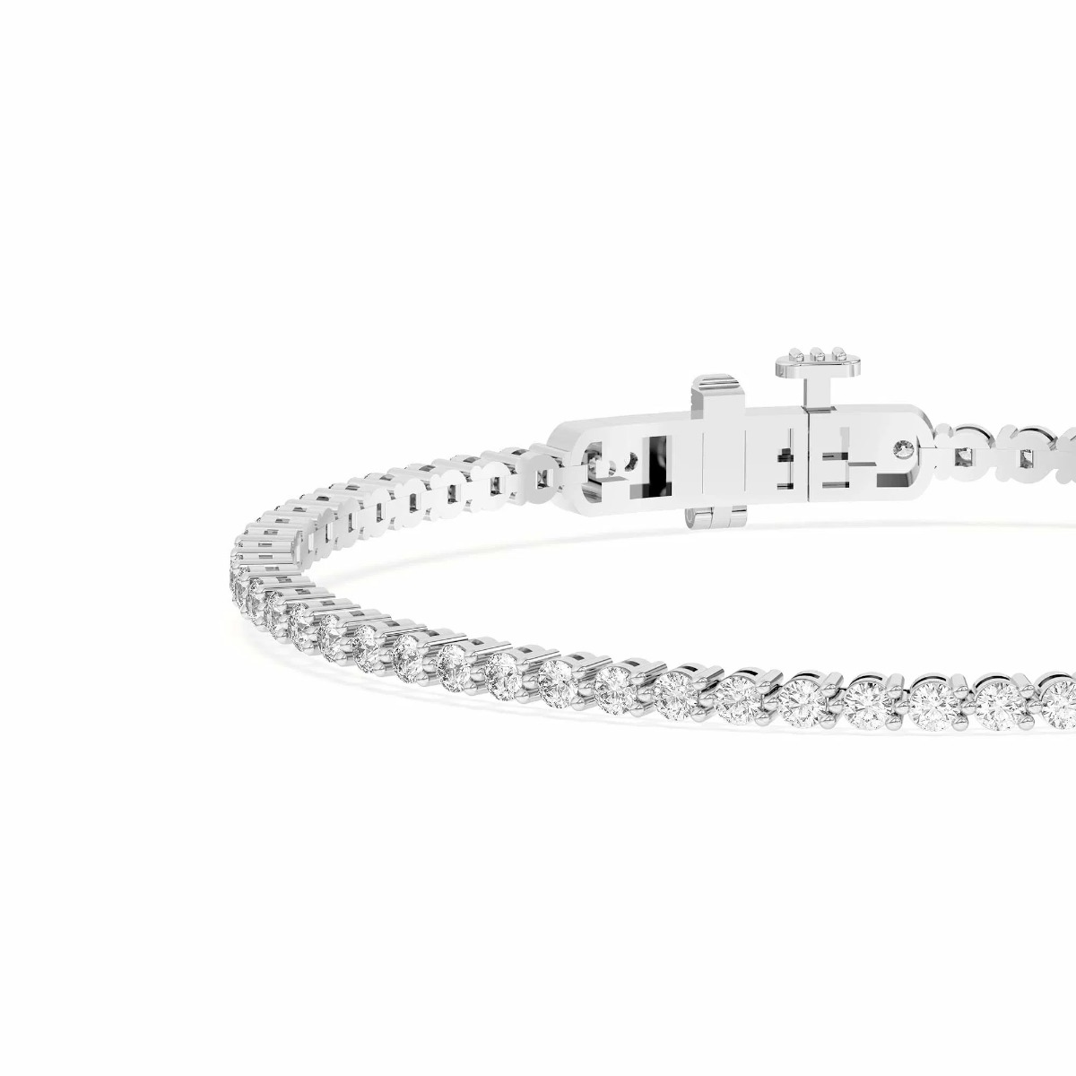 1--3 Prong Round Cut Tennis Bracelet, 3 Prong Round Cut Tennis Bracelet