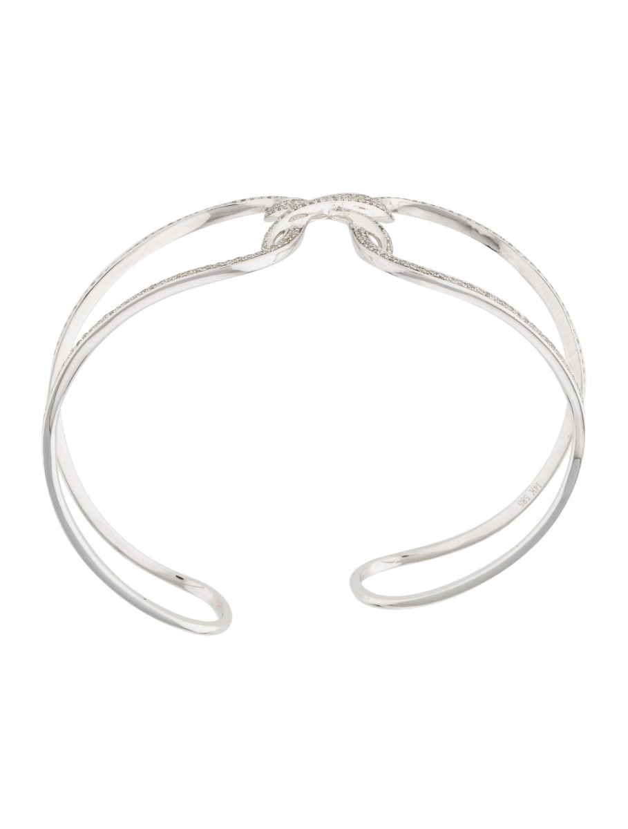 14K White Gold Diamond Cuff Bracelet