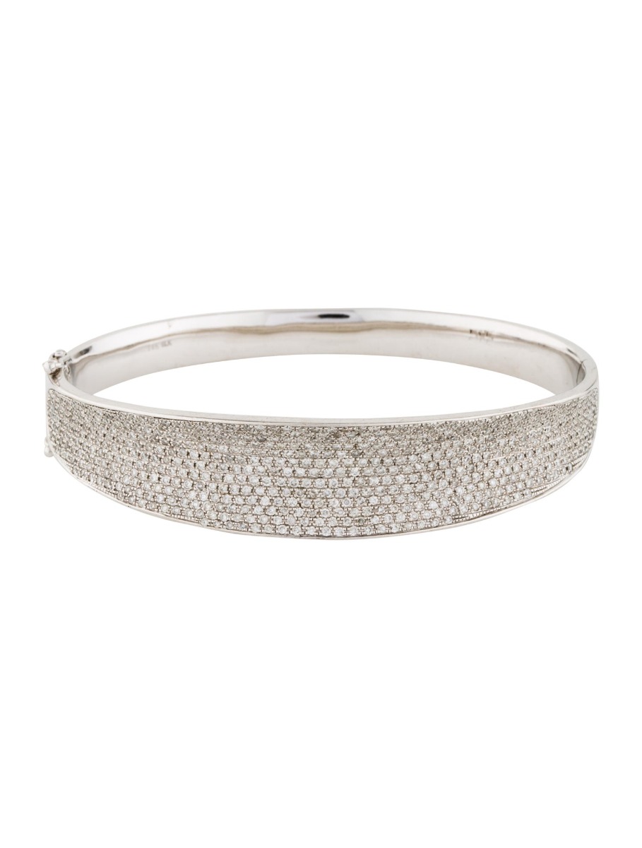 0--14K White Gold 3.05 ctw Diamond Bangle, 14K White Gold 3.05 ctw Diamond Bangle