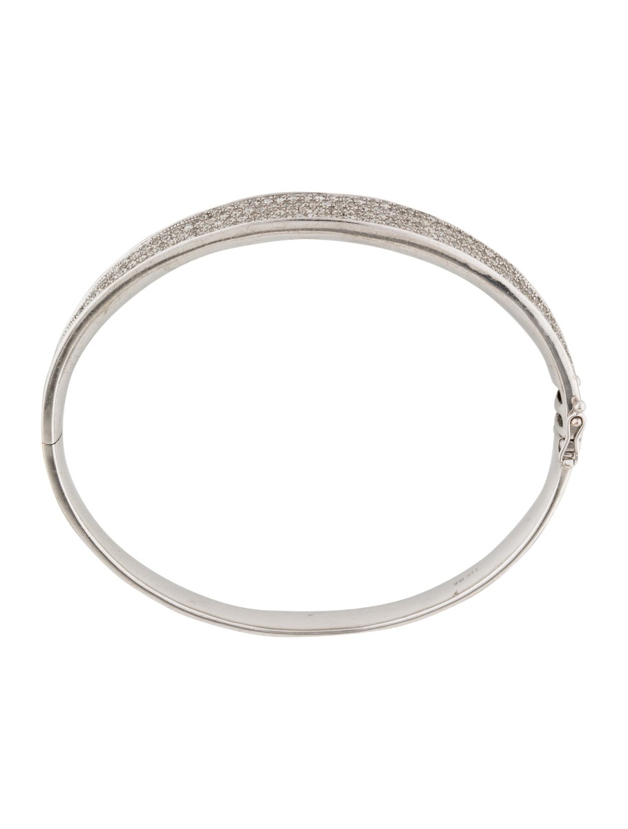 14K White Gold 3.05 ctw Diamond Bangle