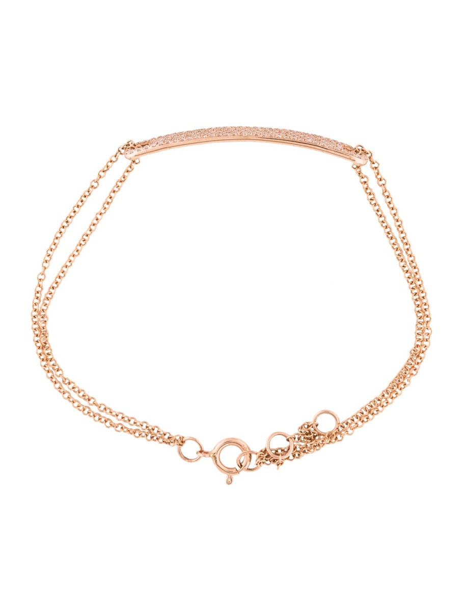 14K Rose Gold Diamond Bar Bracelet