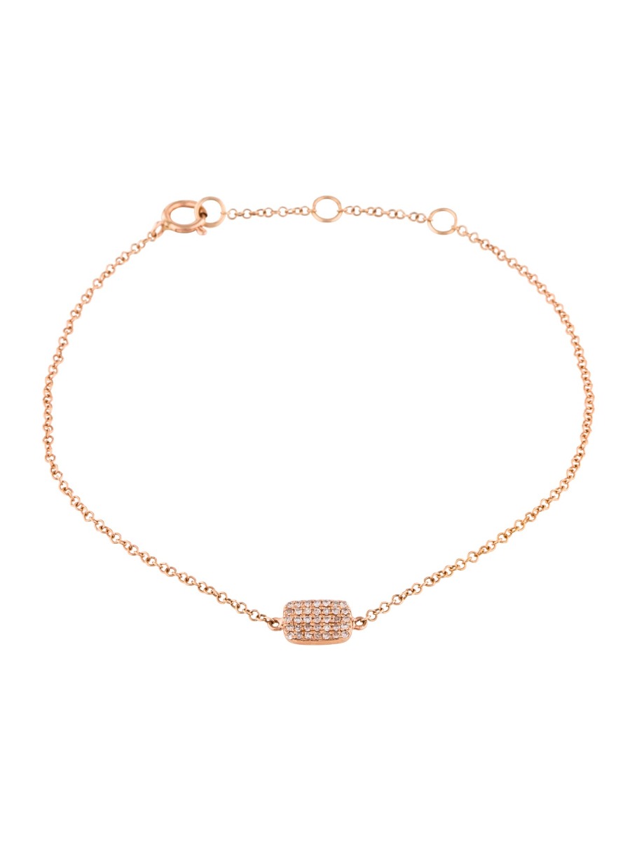 0--14K Rose Gold Diamond Pavé Bracelet, 14K Rose Gold Diamond Pavé Bracelet