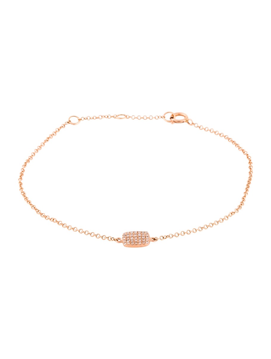 0--14K Rose Gold Diamond Link Bracelet, 14K Rose Gold Diamond Link Bracelet