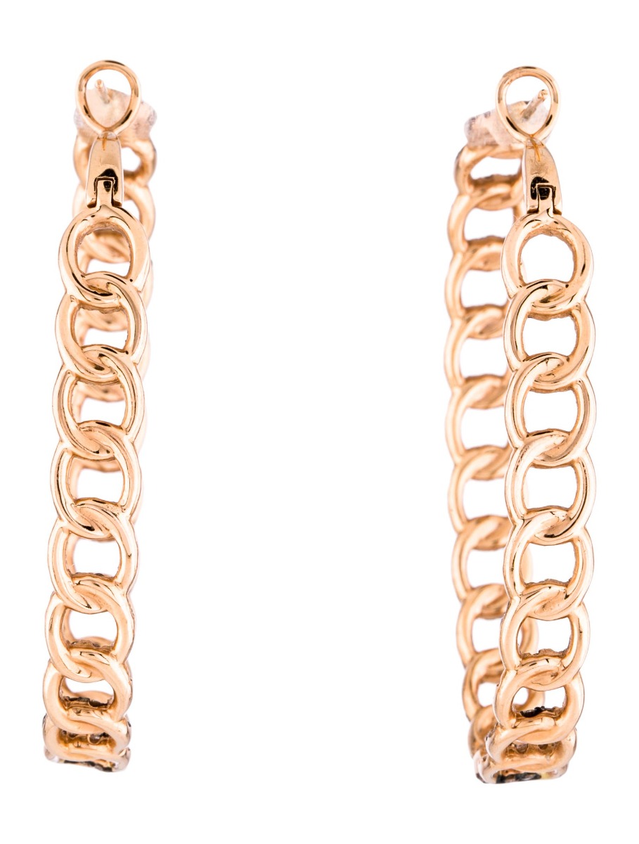 18k Gold Diamond Hoop Earrings