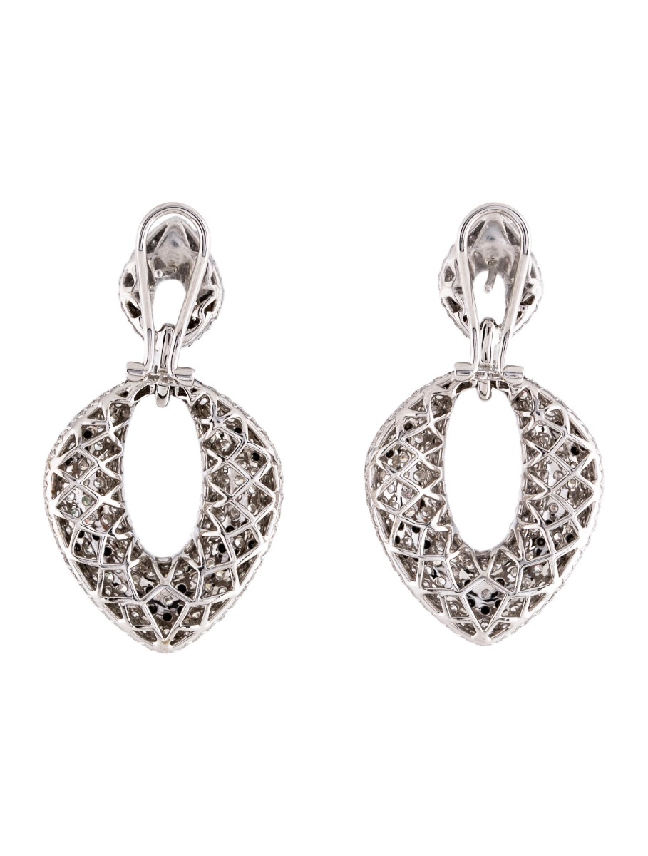 18k Diamond Floral Drop Earrings