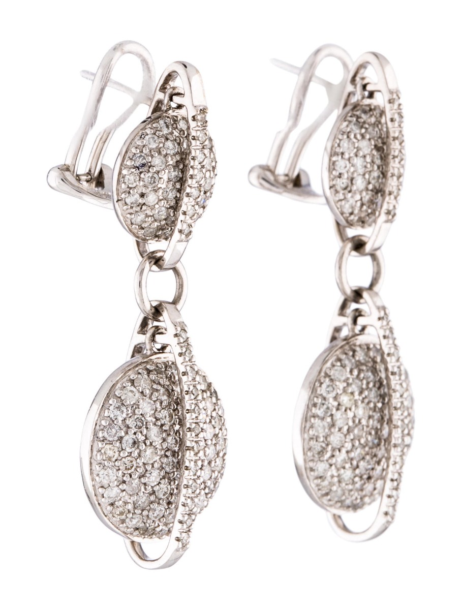 1--14k Gold Diamond Drop Earrings , 14k Gold Diamond Drop Earrings 