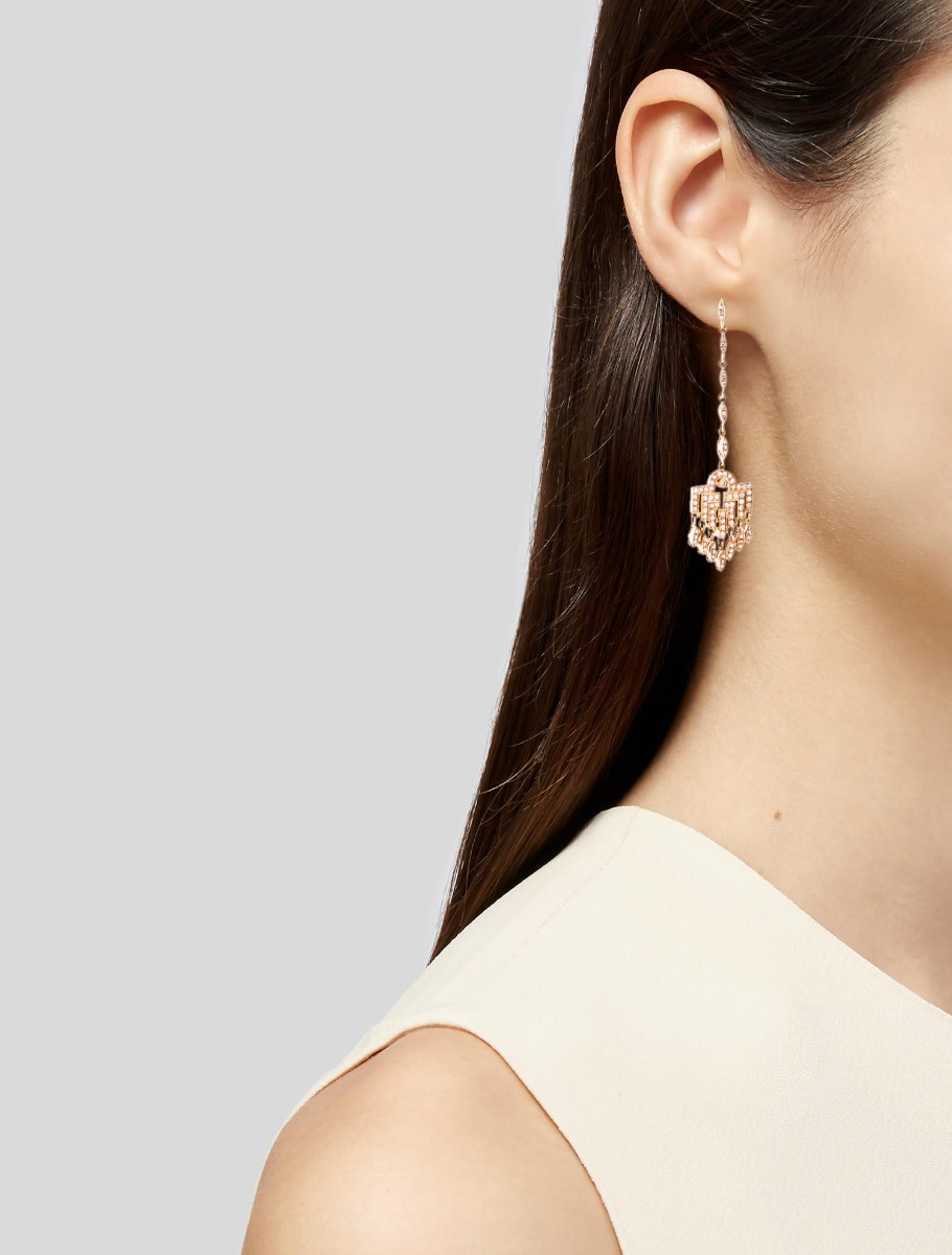 18k Yellow Gold Diamond Drop Earrings