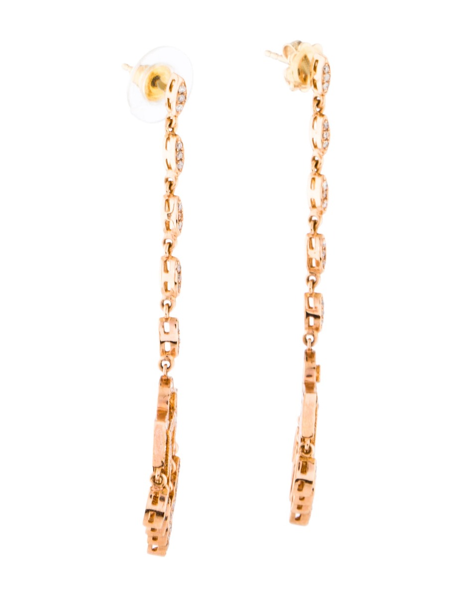 1--18k Yellow Gold Diamond Drop Earrings, 18k Yellow Gold Diamond Drop Earrings