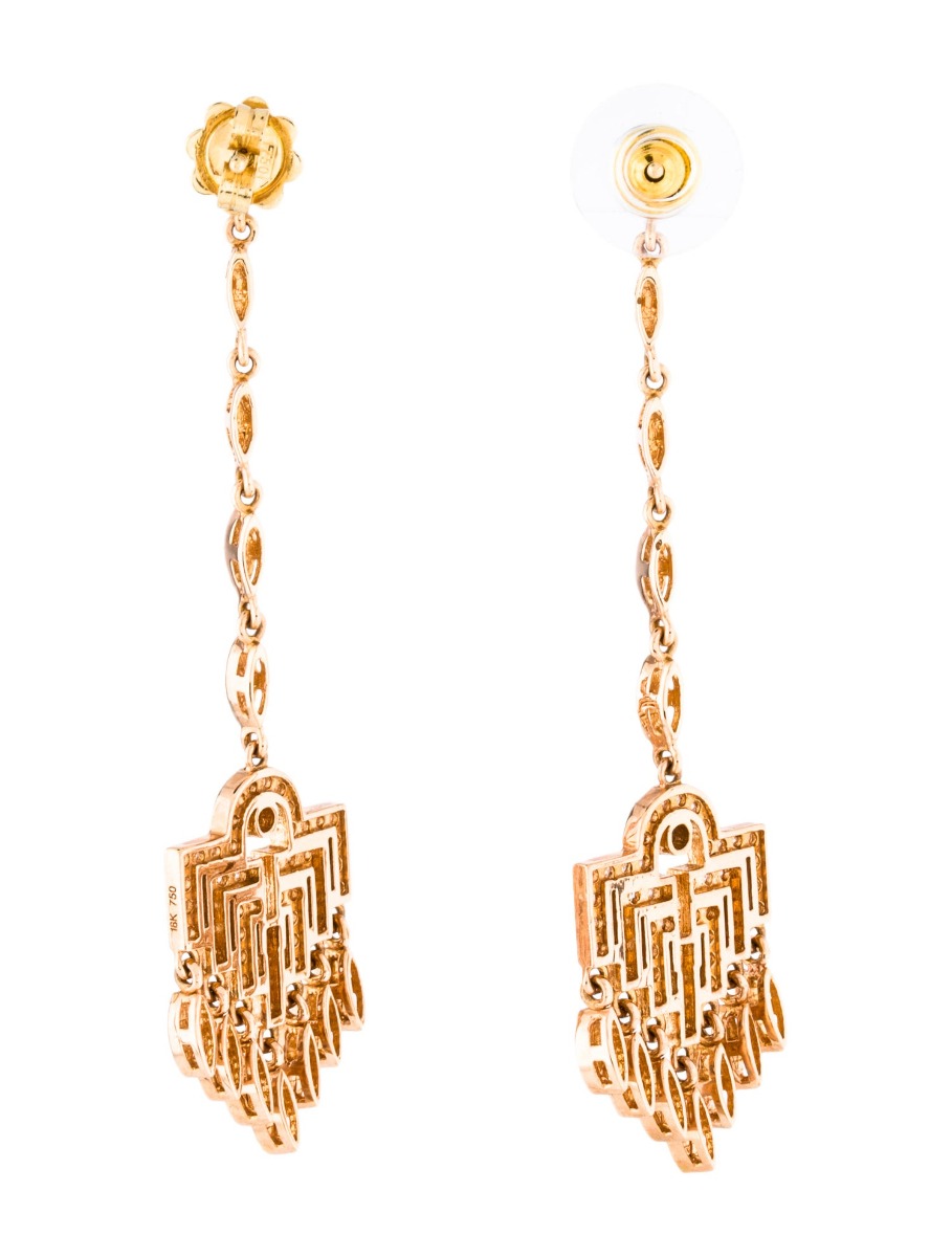 18k Yellow Gold Diamond Drop Earrings