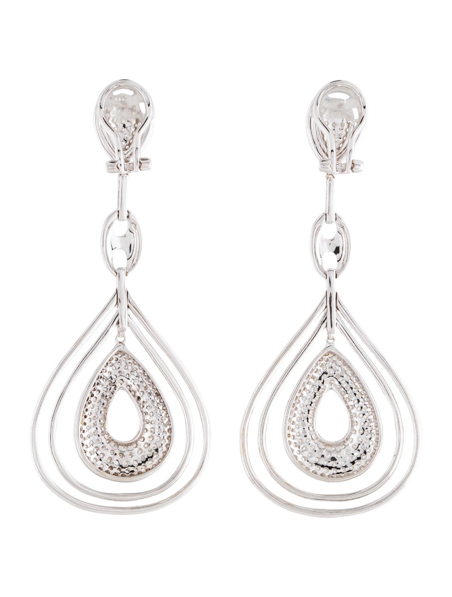 18K White Gold 3.01ctw Diamond Drop Earrings