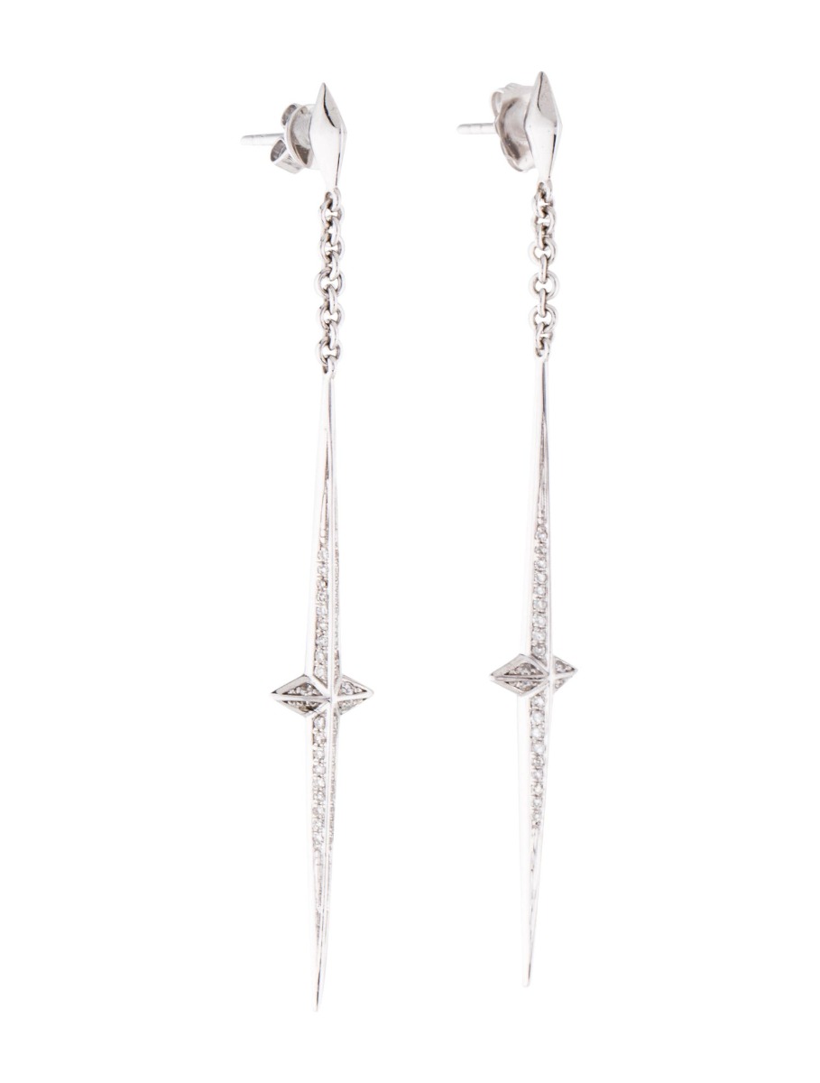 1--14K Diamond Drop Earrings, 14K Diamond Drop Earrings