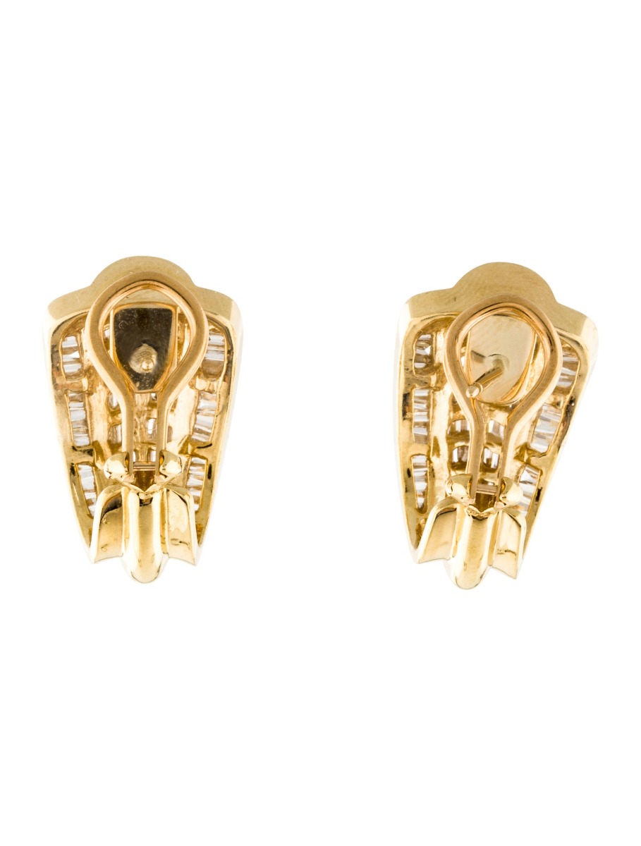 14K Yellow Gold 2.28ctw Diamond Earclips