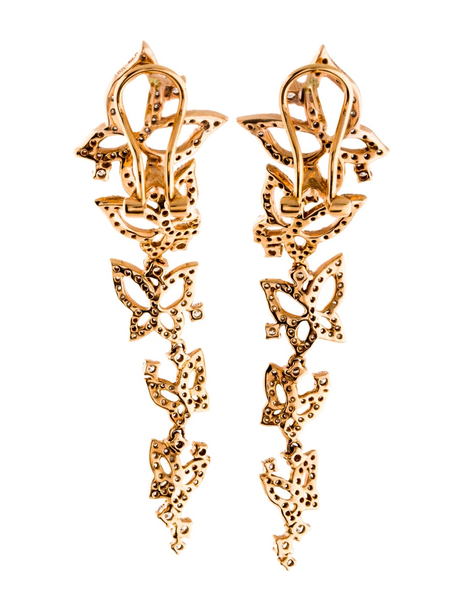 18k Gold 2.45ctw Diamond Chandelier Butterfly Earrings