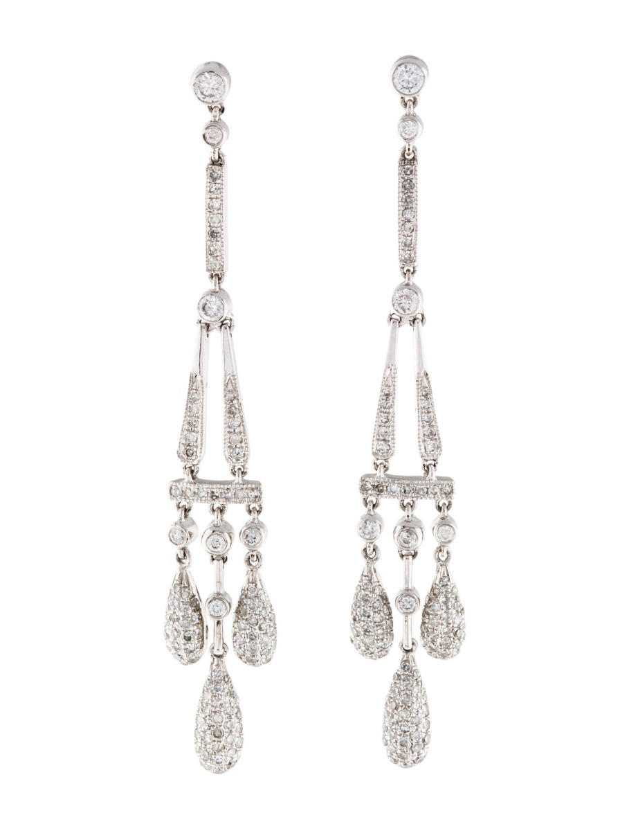 0--14k Diamond Chandelier Earrings, 14k Diamond Chandelier Earrings