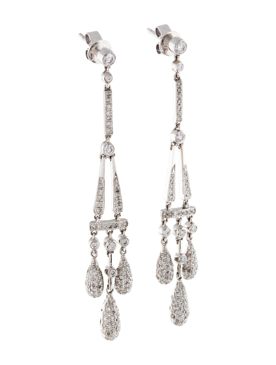 1--14k Diamond Chandelier Earrings, 14k Diamond Chandelier Earrings