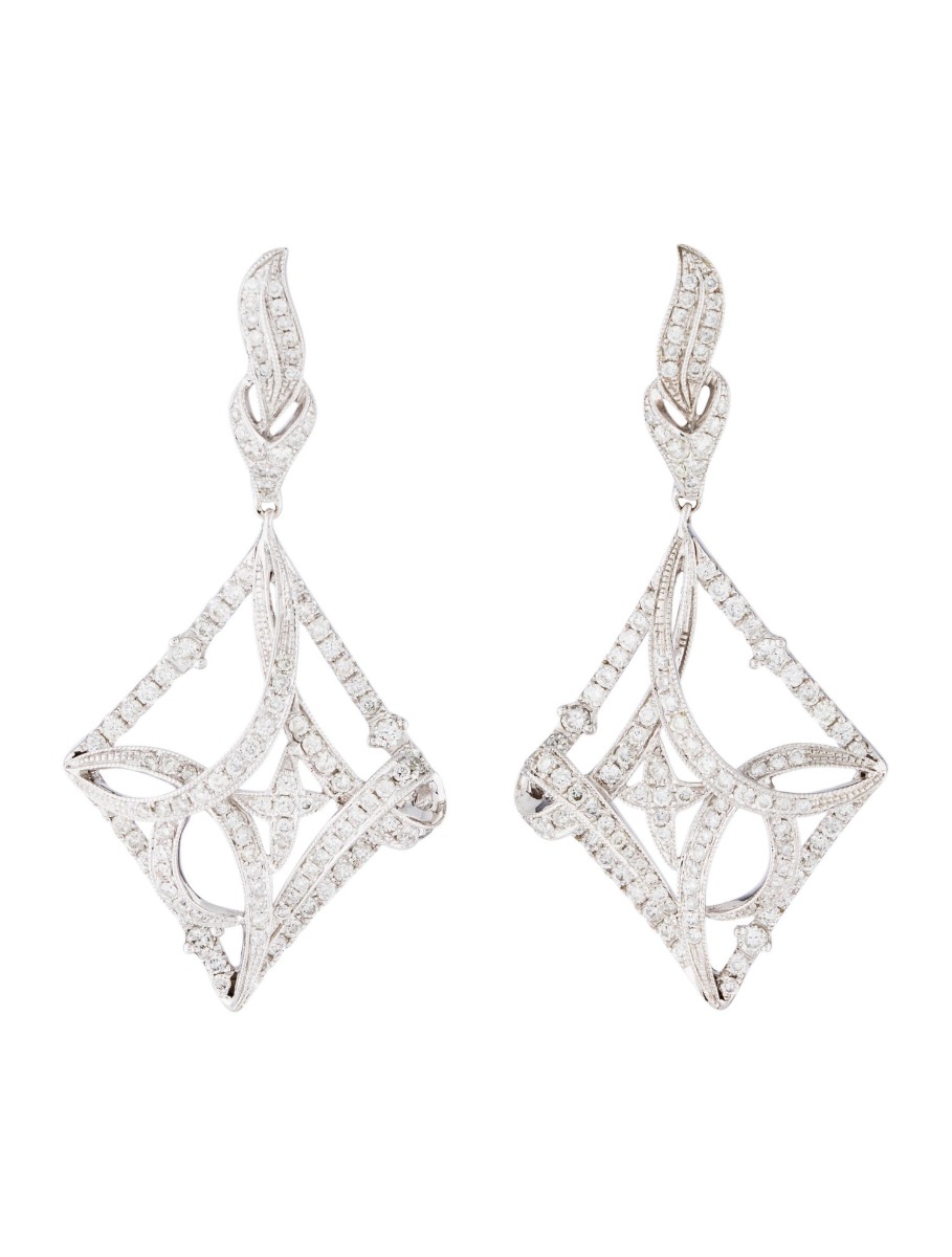 0--18k 1.72ctw Diamond Celestial Drop Earrings, 18k 1.72ctw Diamond Celestial Drop Earrings