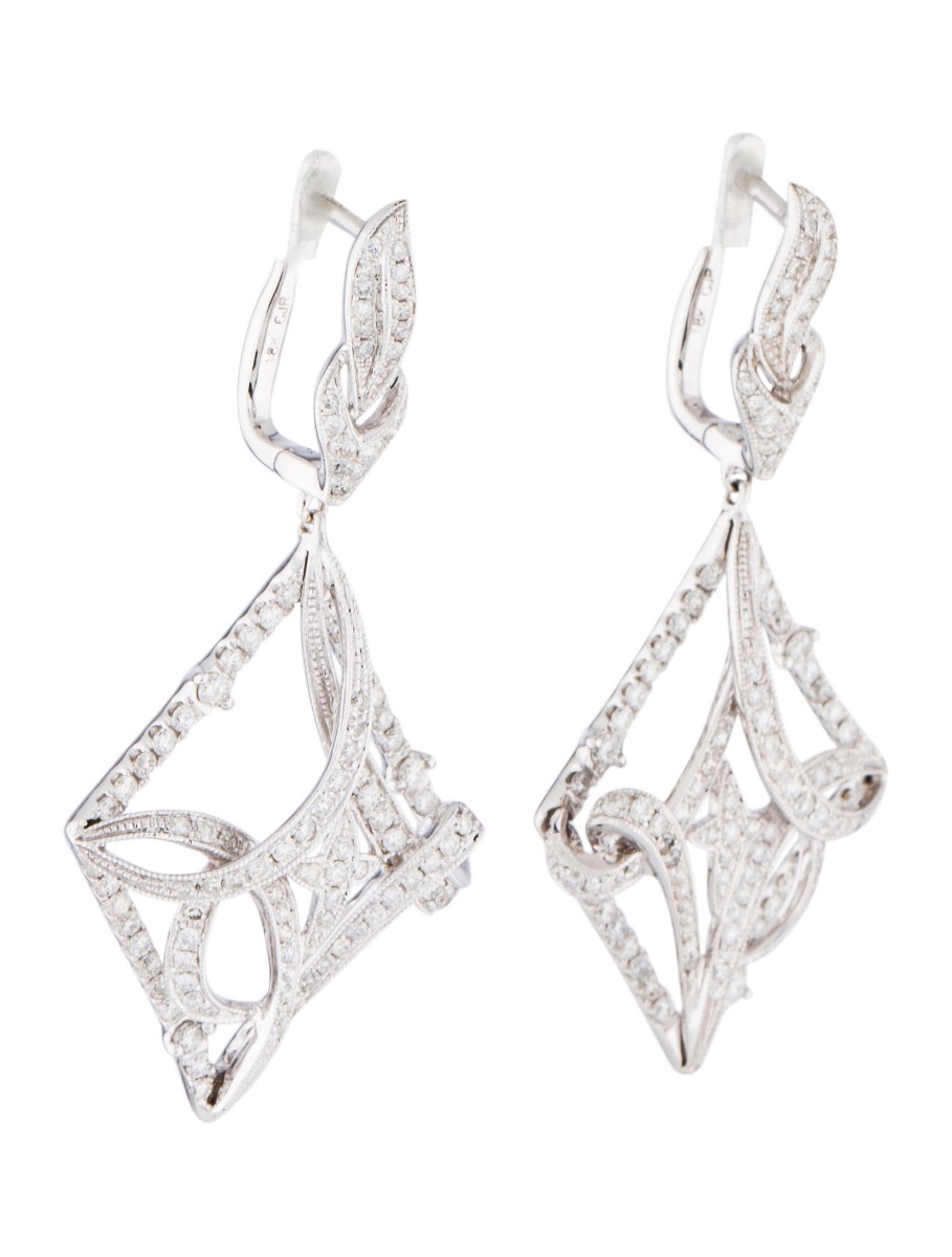 1--18k 1.72ctw Diamond Celestial Drop Earrings, 18k 1.72ctw Diamond Celestial Drop Earrings