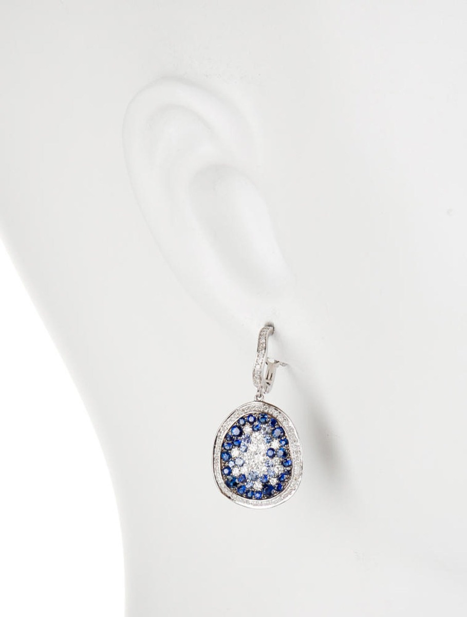 14k White Gold 2.20ctw Sapphire and Diamond Earrings