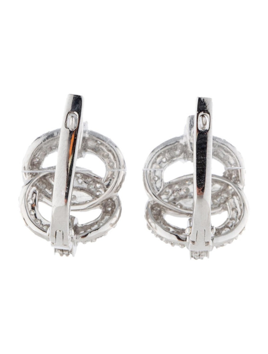 14k White Gold Interlocking Diamond Earrings