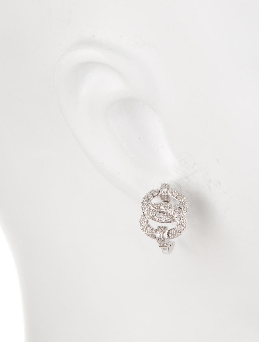 14k White Gold Interlocking Diamond Earrings