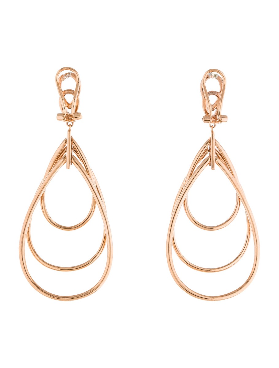 18k Rose Gold Multi-Layer Diamond Earrings