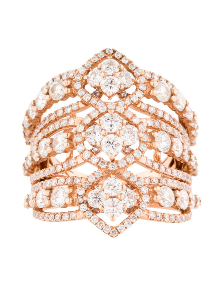 1--18k Rose Gold Triple Band Ring, 18k Rose Gold Triple Band Ring