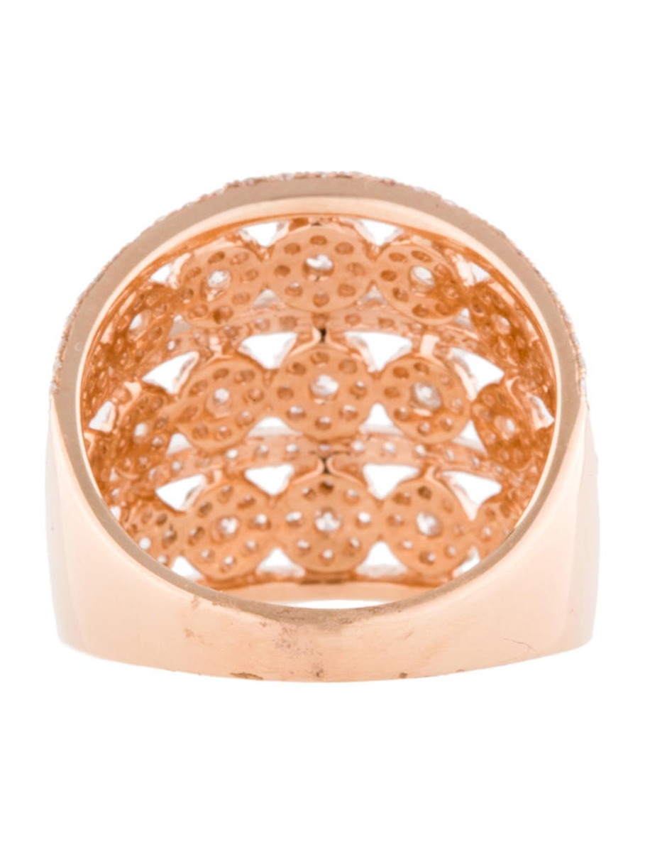 14k Rose Gold Diamond Flower Cluster Ring 1.70ctw