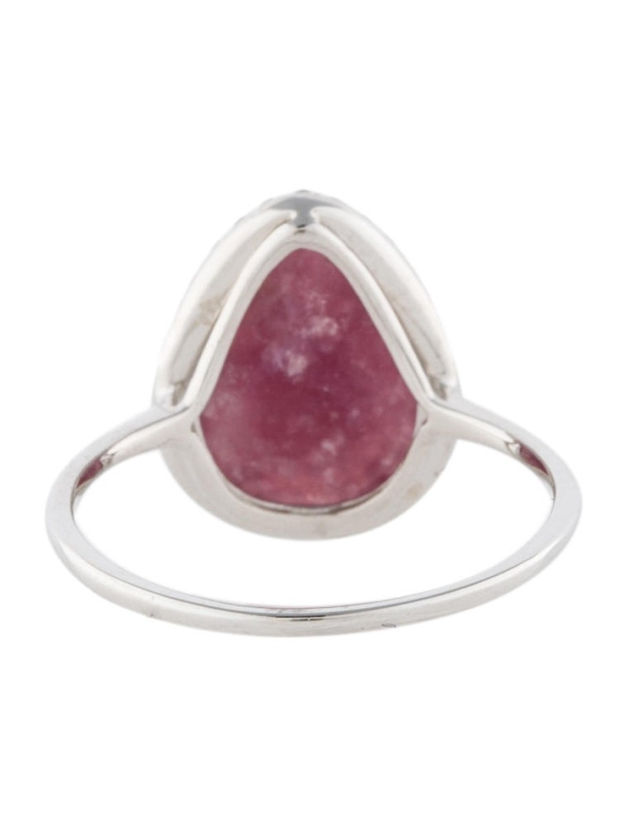 14k White Gold 2.68ctw Lepidolite and Diamond Ring