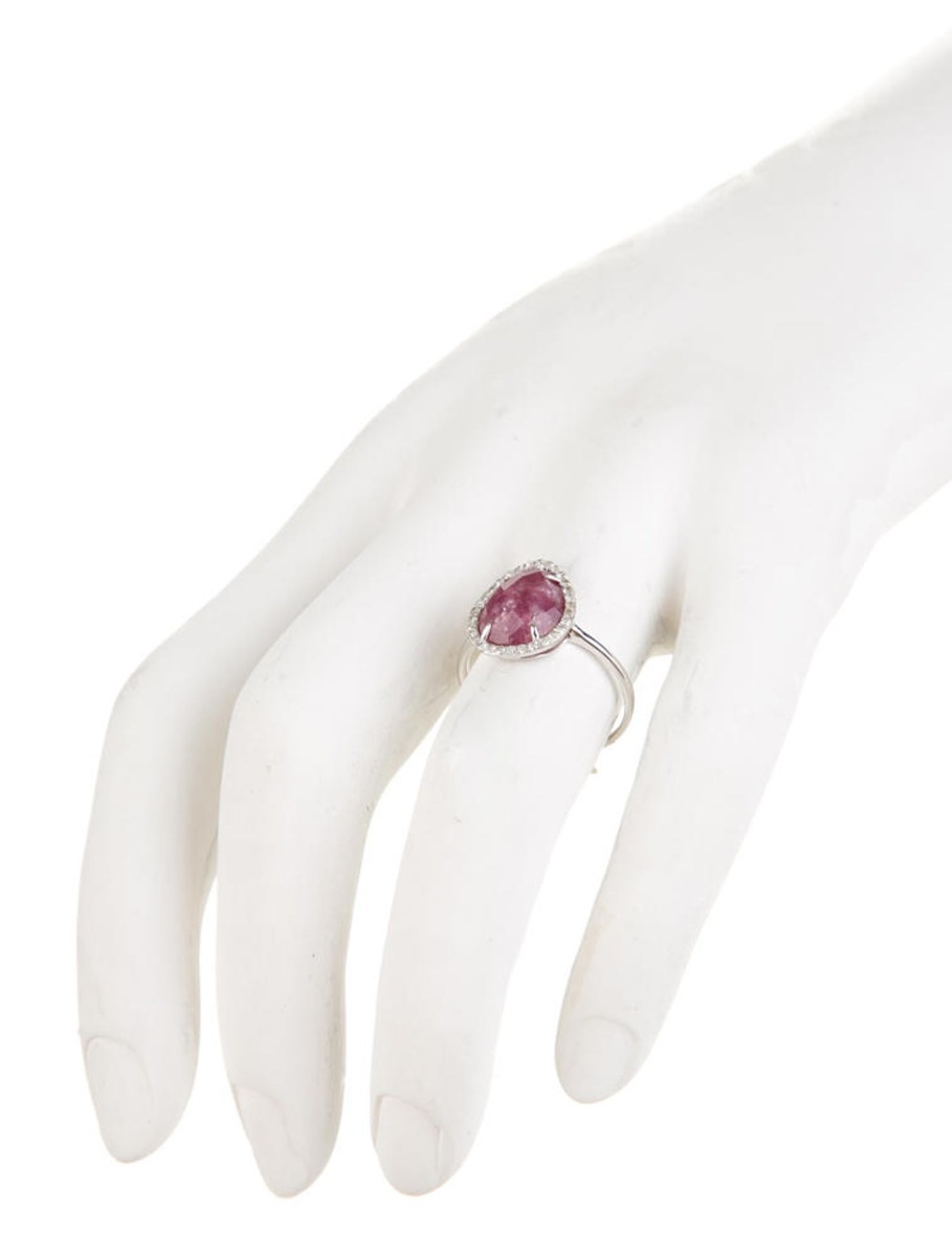 14k White Gold 2.68ctw Lepidolite and Diamond Ring