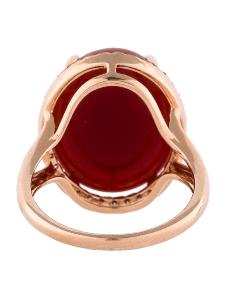 14k Rose Gold 14.12ctw Agate and Diamond Ring