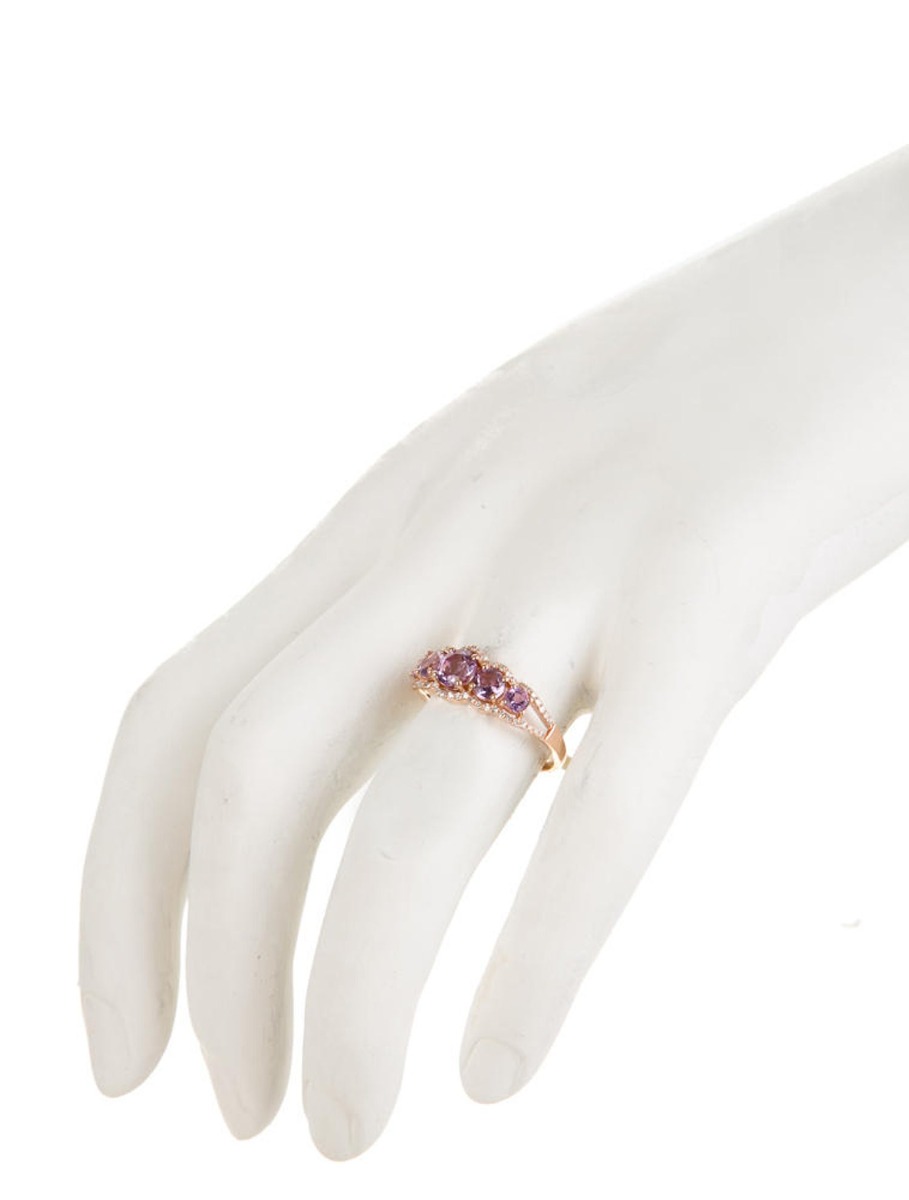 14k Rose Gold 1.13ctw Amethyst and Diamond Ring