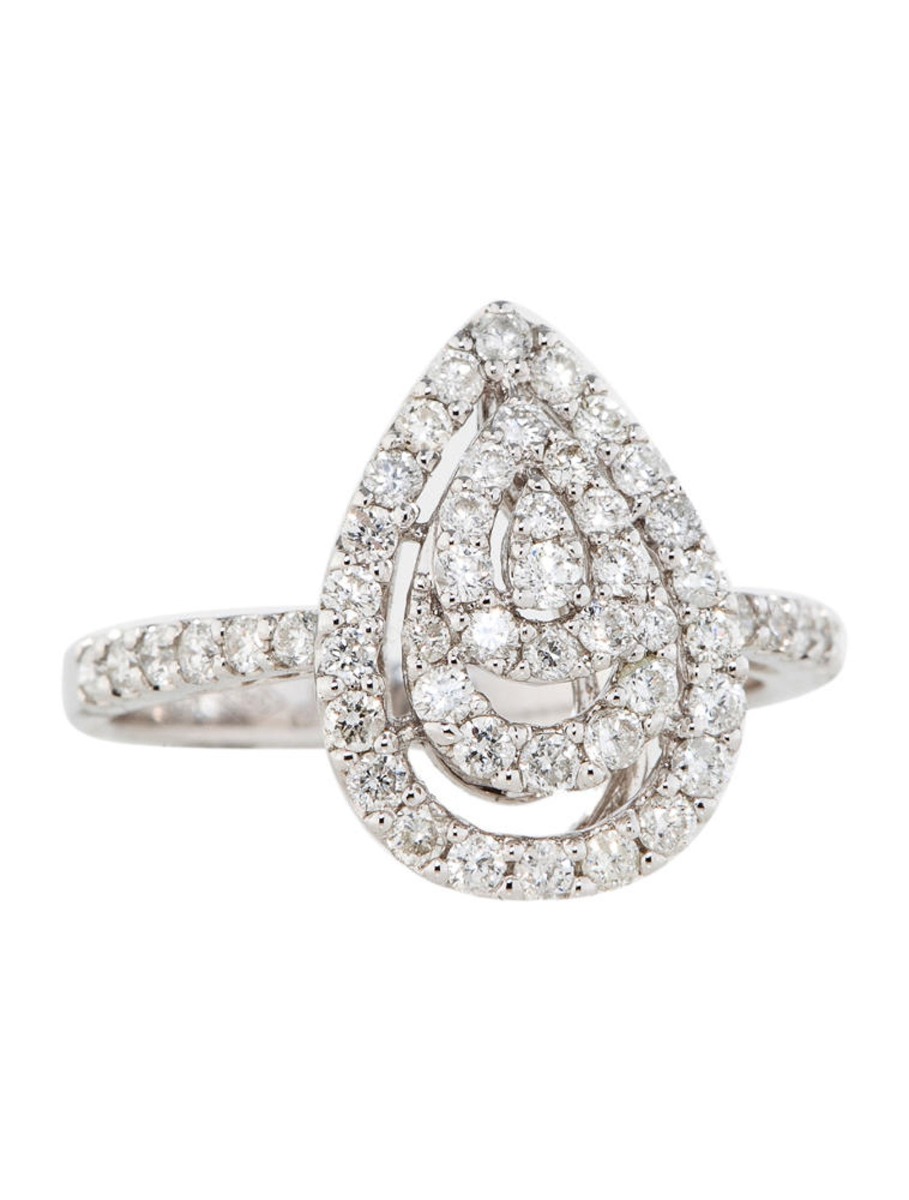 0--18k White Gold Pear Shaped Diamond Ring, 18k White Gold Pear Shaped Diamond Ring