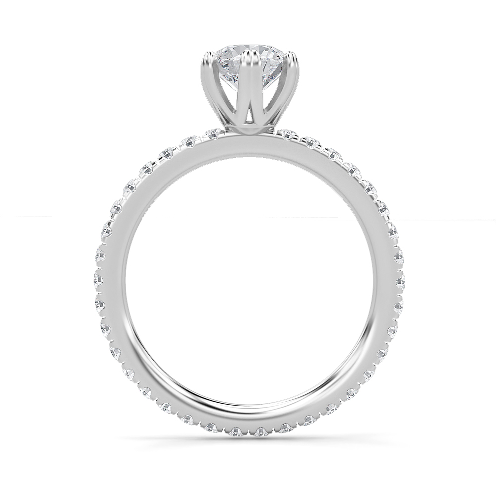 1--1.5 Ctw Six Prong Lab Grown Diamond Ring In 14K White Gold, 1.5 Ctw Six Prong Lab Grown Diamond Ring In 14K White Gold