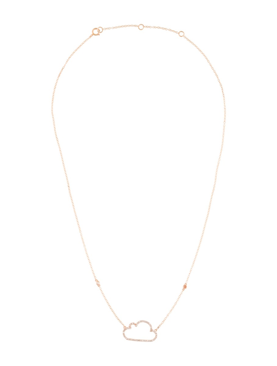 14K Rose Gold Diamond Cloud Pendant Necklace