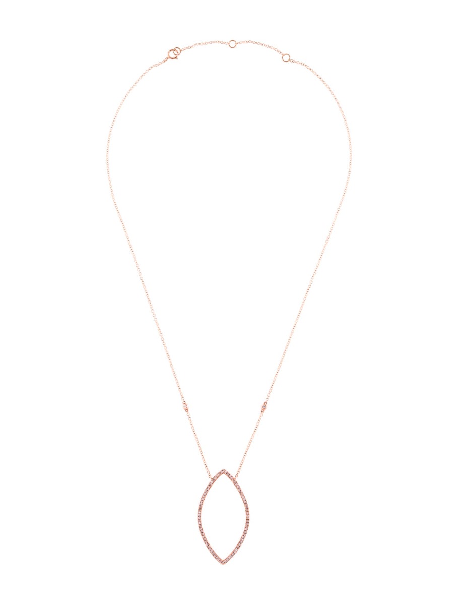 14K Rose Gold Diamond Pendant Necklace