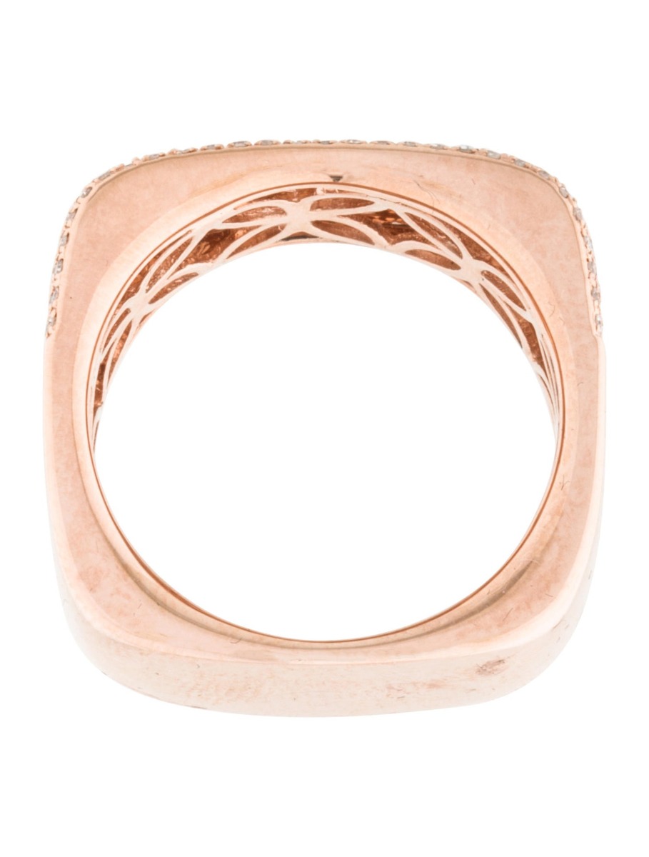 14k Rose Gold Squared Diamond Ring