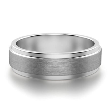 Grey Step Satin Wedding Band