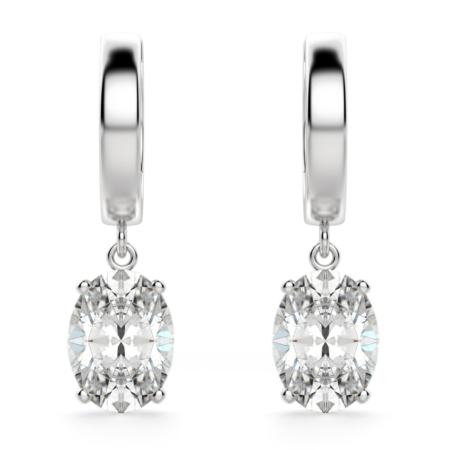 Oval Cut Solitaire Drop Earrings