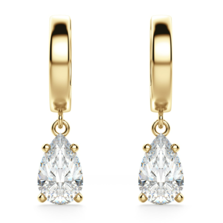 Pear Cut Solitaire Drop Earrings