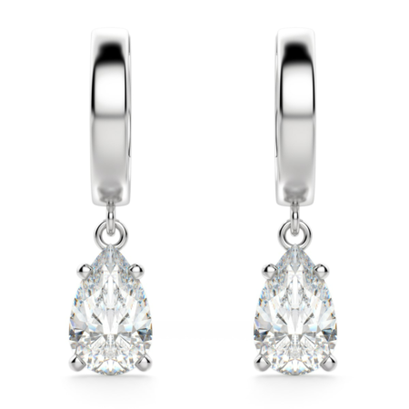 Pear Cut Solitaire Drop Earrings