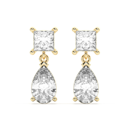 Leto Princess Pear Cut Drop Earrings