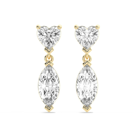 Leto Heart Marquise Cut Drop Earrings