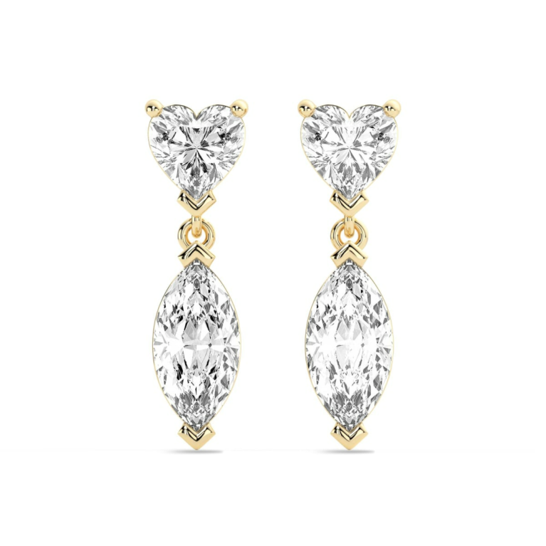 Leto Heart Marquise Cut Drop Earrings