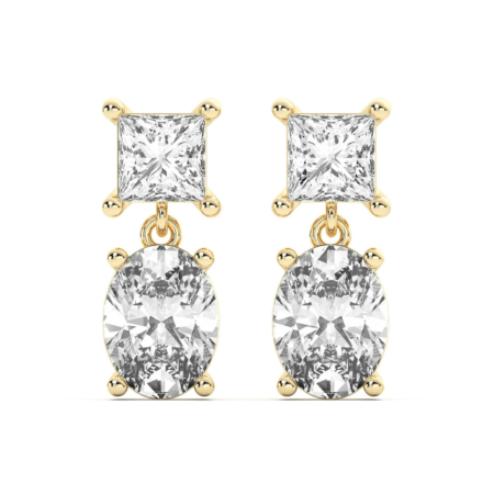 Leto Princess Oval Cut Drop Earrings