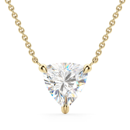 Claw Prong Necklace Trillion Cut