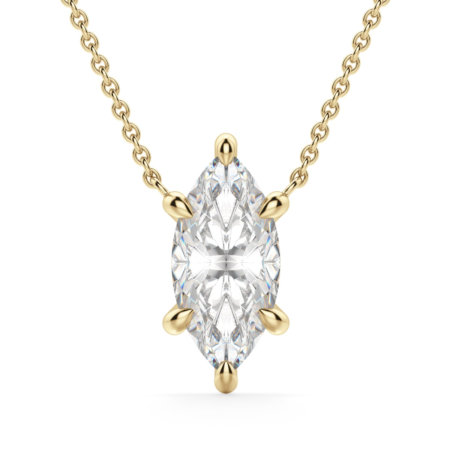 Claw Prong Necklace Marquise Cut