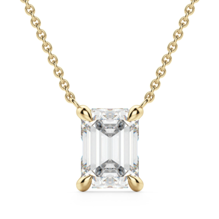 Claw Prong Necklace Emerald Cut