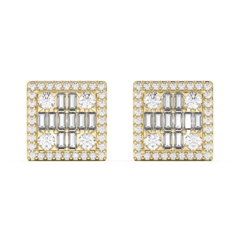 Men's Square Stud Earrings