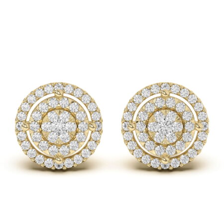 Men's Round Shaped Cluster Stud Earrings